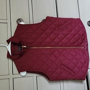 New with tags, J. Crew mercantile size large. Burgundy Frill neck. JCrew. NWT.